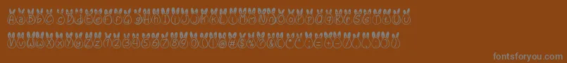 Eggy Bunny Ear Font – Gray Fonts on Brown Background