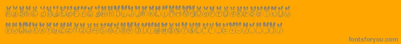 フォントEggy Bunny Ear – オレンジの背景に灰色の文字