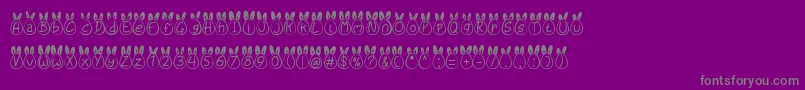 Eggy Bunny Ear Font – Gray Fonts on Purple Background