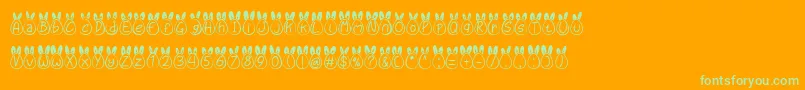 Eggy Bunny Ear Font – Green Fonts on Orange Background