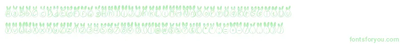 Eggy Bunny Ear Font – Green Fonts on White Background