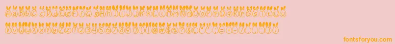 Eggy Bunny Ear-Schriftart – Orangefarbene Schriften auf rosa Hintergrund