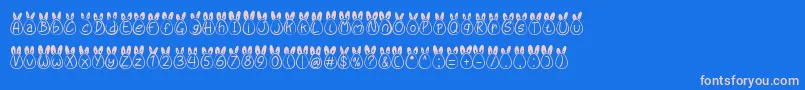 Eggy Bunny Ear Font – Pink Fonts on Blue Background