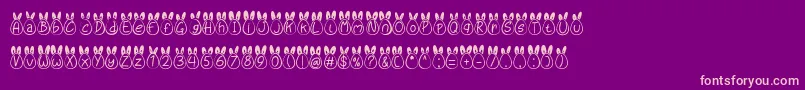 Eggy Bunny Ear-Schriftart – Rosa Schriften auf violettem Hintergrund