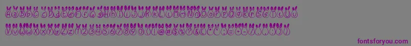 Eggy Bunny Ear-Schriftart – Violette Schriften auf grauem Hintergrund