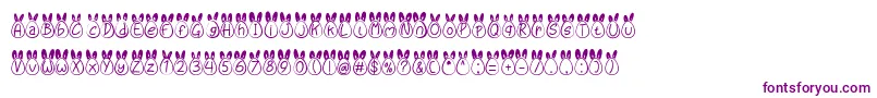 Eggy Bunny Ear Font – Purple Fonts on White Background