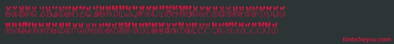 Eggy Bunny Ear Font – Red Fonts on Black Background