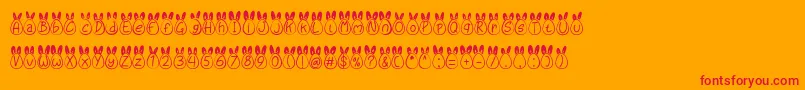 Eggy Bunny Ear Font – Red Fonts on Orange Background