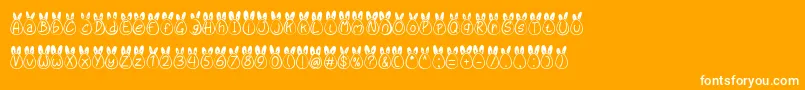 フォントEggy Bunny Ear – オレンジの背景に白い文字