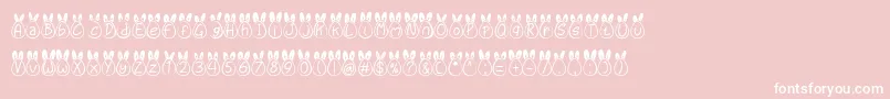 Fonte Eggy Bunny Ear – fontes brancas em um fundo rosa