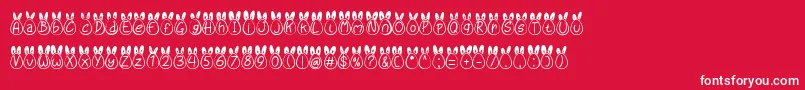 Eggy Bunny Ear Font – White Fonts on Red Background