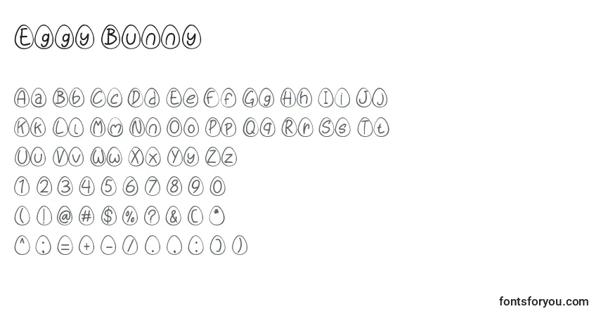 Schriftart Eggy Bunny – Alphabet, Zahlen, spezielle Symbole