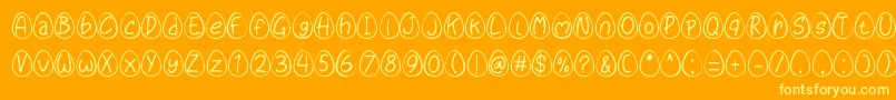 Eggy Bunny Font – Yellow Fonts on Orange Background