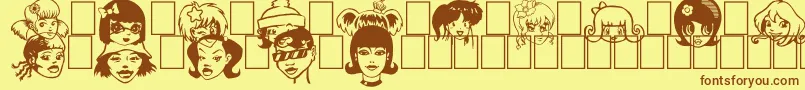 Więcej informacji o czcionce Egirlz Czcionka Egirlz – brązowe czcionki na żółtym tle