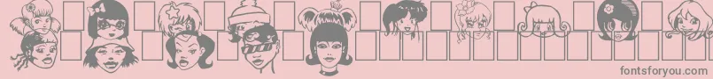 フォントEgirlz – ピンクの背景に灰色の文字