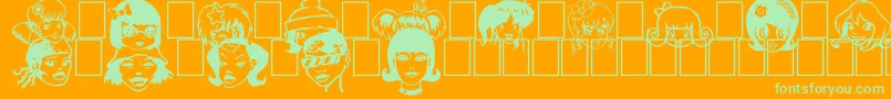 Egirlz-fontti – vihreät fontit oranssilla taustalla