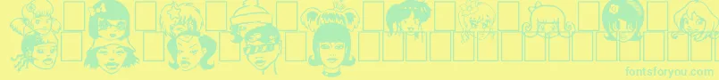 Egirlz-fontti – vihreät fontit keltaisella taustalla