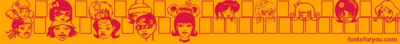 Egirlz Font – Red Fonts on Orange Background