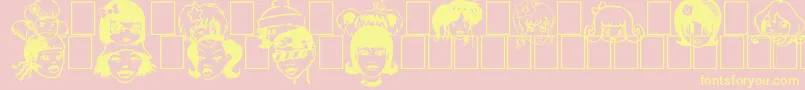 Egirlz Font – Yellow Fonts on Pink Background