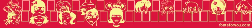 Egirlz Font – Yellow Fonts on Red Background