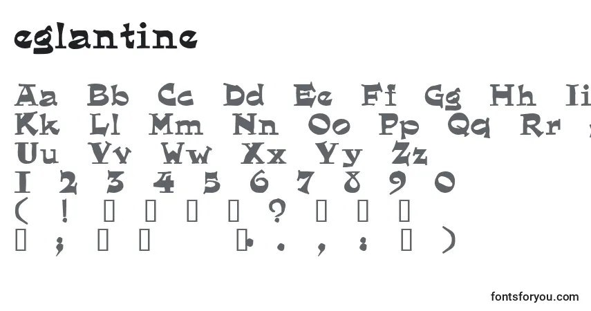 Czcionka Eglantine (125817) – alfabet, cyfry, specjalne znaki