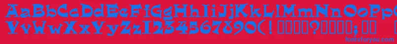 フォントeglantine – 赤い背景に青い文字