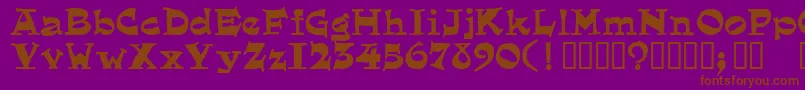 eglantine-fontti – ruskeat fontit violetilla taustalla