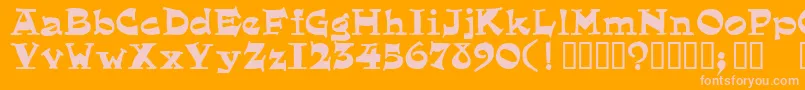 eglantine-fontti – vaaleanpunaiset fontit oranssilla taustalla