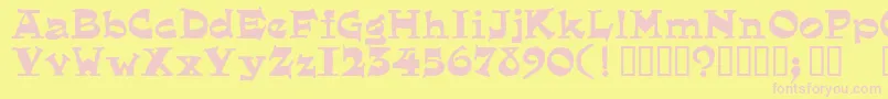 eglantine-fontti – vaaleanpunaiset fontit keltaisella taustalla