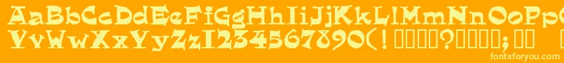 eglantine Font – Yellow Fonts on Orange Background