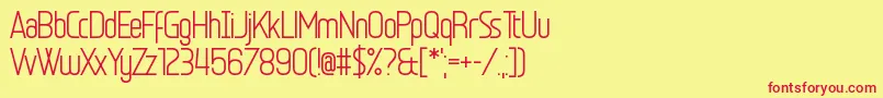 フォントEgosurf Stiffler – 赤い文字の黄色い背景