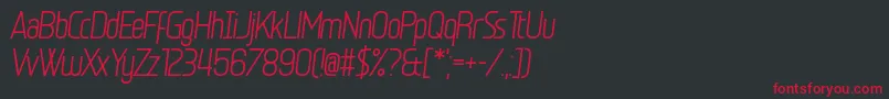 フォントEgosurf – 黒い背景に赤い文字