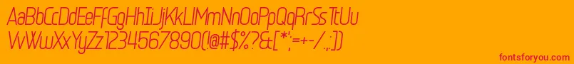 Egosurf-Schriftart – Rote Schriften auf orangefarbenem Hintergrund