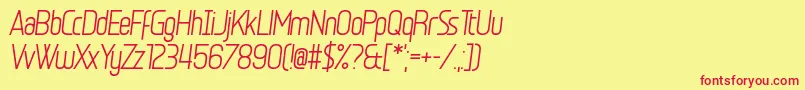 Egosurf-Schriftart – Rote Schriften auf gelbem Hintergrund