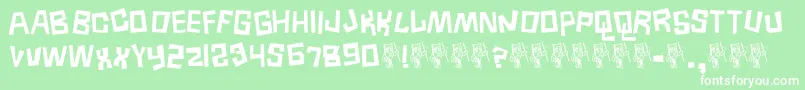 フォントBorneo ffy – 緑の背景に白い文字