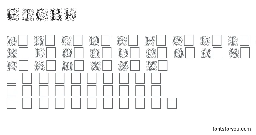Schriftart EICBL    (125821) – Alphabet, Zahlen, spezielle Symbole