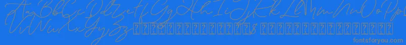 Eiffel in love-Schriftart – Graue Schriften auf blauem Hintergrund