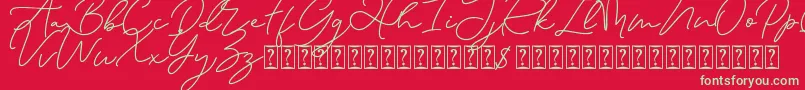 Eiffel in love Font – Green Fonts on Red Background