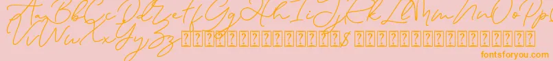 Eiffel in love Font – Orange Fonts on Pink Background