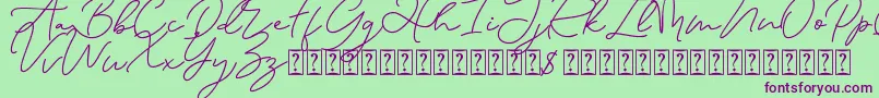 Eiffel in love Font – Purple Fonts on Green Background