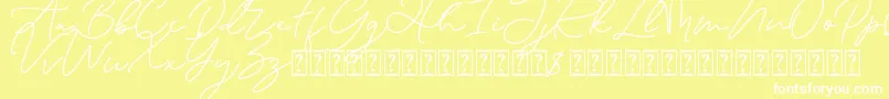 Eiffel in love Font – White Fonts on Yellow Background