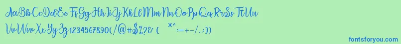 eiffela Font – Blue Fonts on Green Background