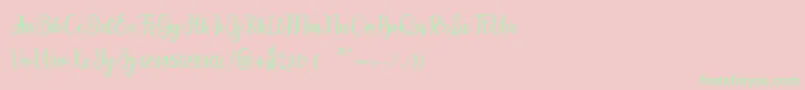 eiffela-Schriftart – Grüne Schriften auf rosa Hintergrund