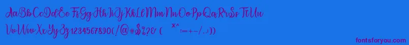 eiffela Font – Purple Fonts on Blue Background