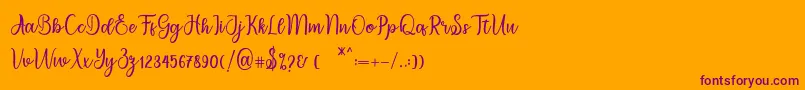 eiffela Font – Purple Fonts on Orange Background