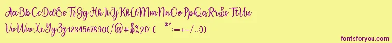 eiffela Font – Purple Fonts on Yellow Background