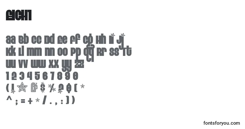EIGH1    (125827)フォント–アルファベット、数字、特殊文字