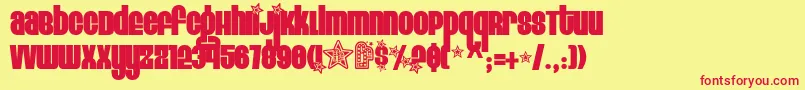 EIGH1    Font – Red Fonts on Yellow Background