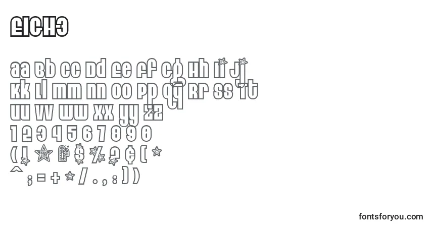 EIGH3    (125828) Font – alphabet, numbers, special characters