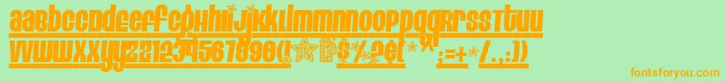 EIGH4    Font – Orange Fonts on Green Background